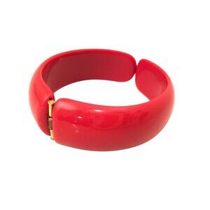 Plastic Vintage Jewelry Red Lucite Cuff Bangle Hinged Bracelet